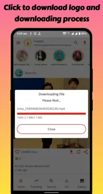 Instagram Video Downloader android App screenshot 1